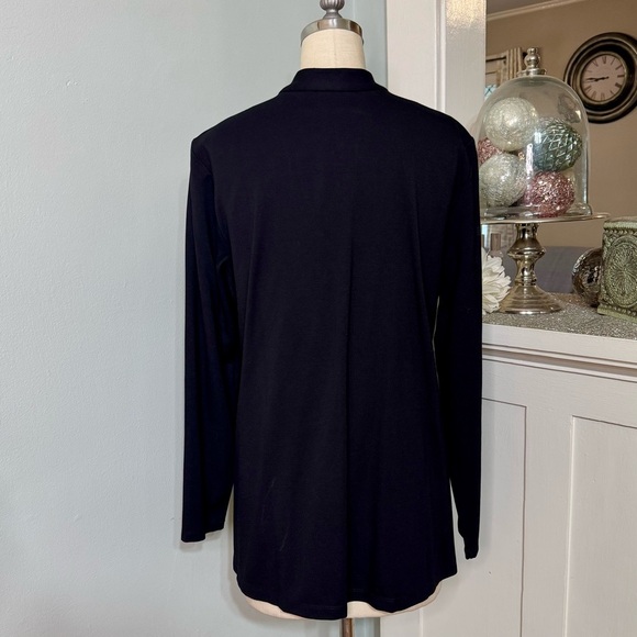 Susan Graver Pet Sleek Ponte Long Sleeve Cardigan Black Size Medium - Picture 5 of 9